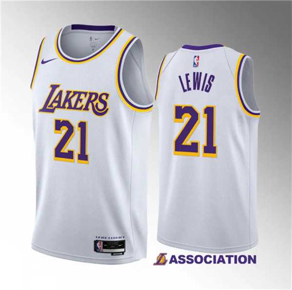 Men%27s Los Angeles Lakers #21 Maxwell Lewis White 2023 Draft Association Edition Stitched Basketball Jersey1 Dzhi